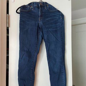 Madewell 9" High-Rise Skinny Jeans - Dark Blue wash, Size 28